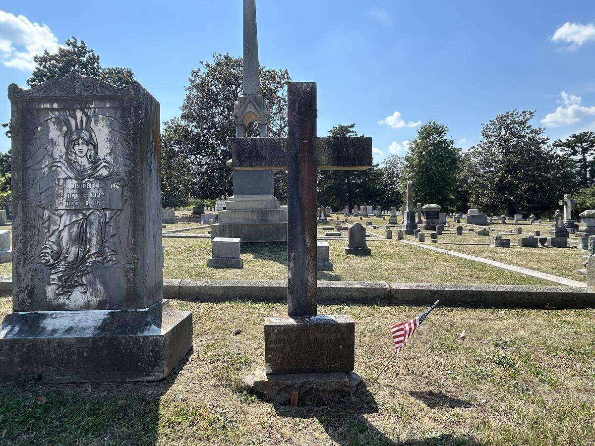 Capt. John E. Ray Jr.’s grave in Raleigh’s Oakwood Cemetery, where he was moved from a military grave in France in 1921.