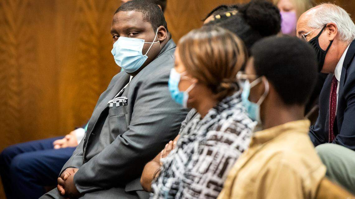 Sean Neville, son of the late John Neville, attends a hearing on the petition to release the jail surveillance and body camera footage in the death of John Neville on Wednesday, July 29, 2020 in Winston-Salem, N.C.