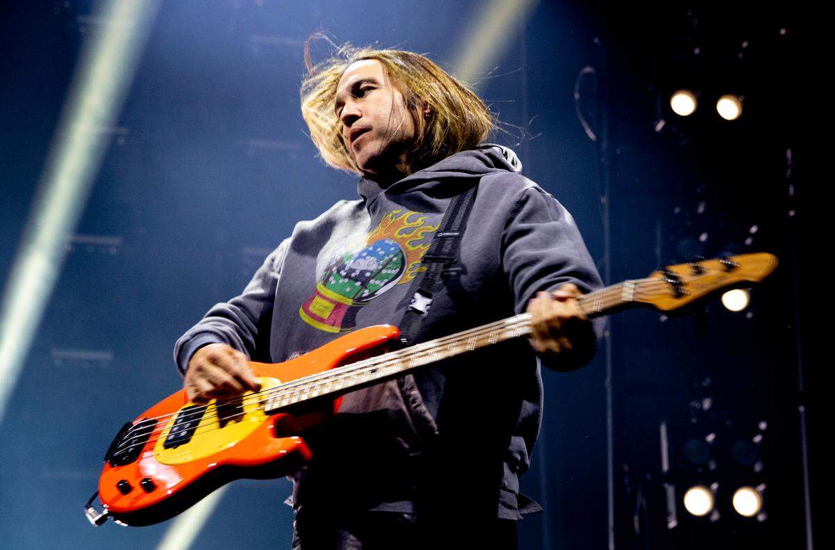 Fall Out Boy in concert with Jimmy Eat World at Raleigh, N.C.’s PNC Arena, Tuesday night, March 19, 2024.