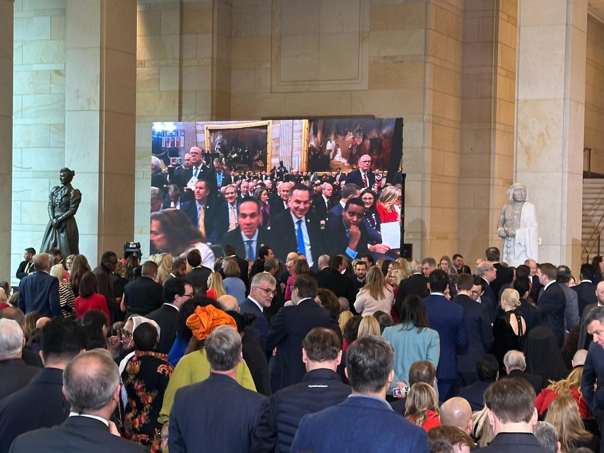 Rep. Richard Hudson is shown sitting inside the rotunda of the U.S. Capitol during the Inauguration of President Donald Trump on Monday, Jan. 20, 2025.