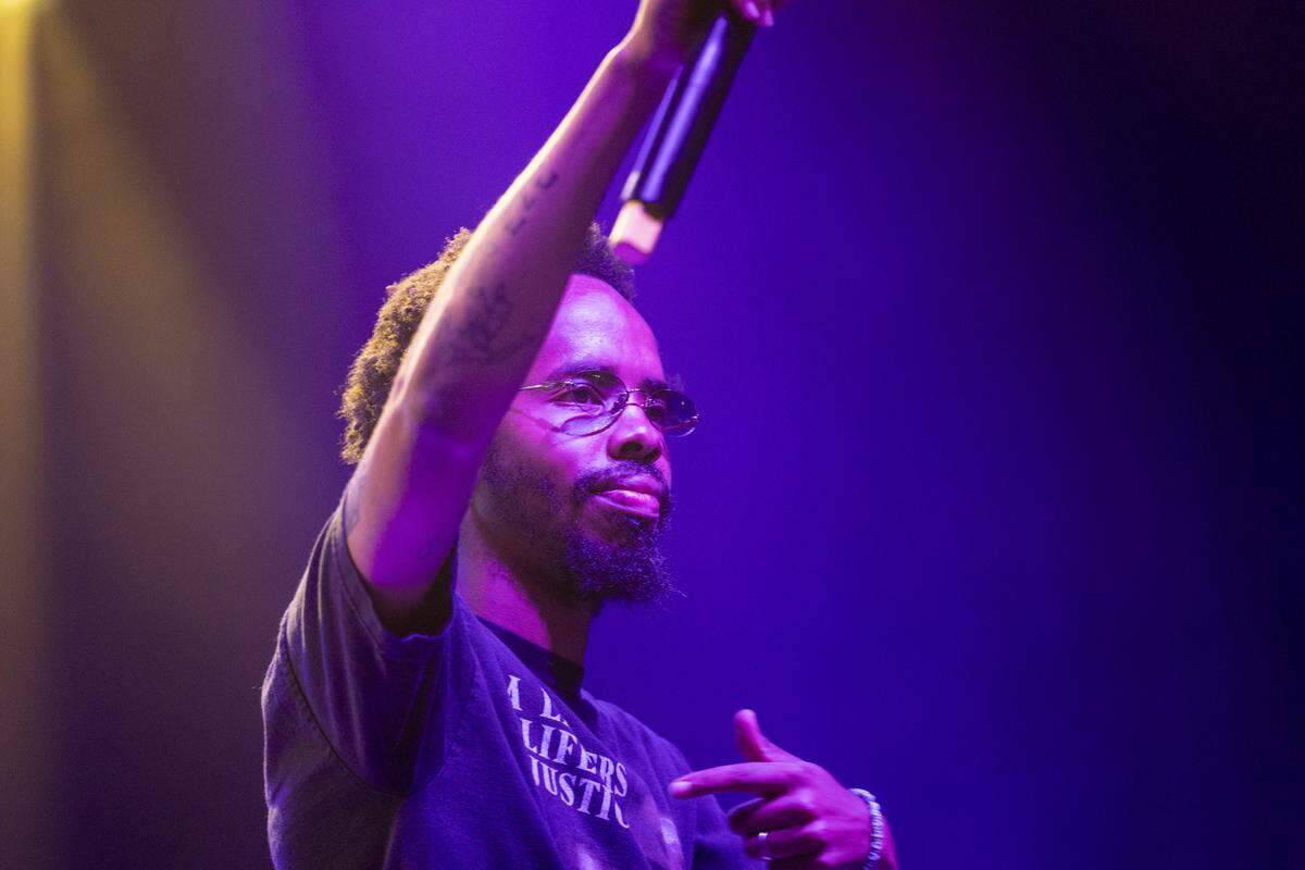 Earl Sweatshirt performs at City Plaza during Day 1 of the 15th annual Hopscotch Music Festival in downtown Raleigh on Thursday, Sept. 4, 2025.