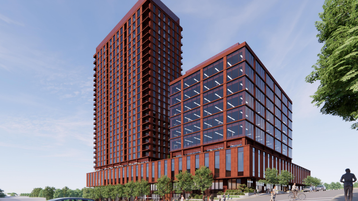 Developers plan to replace the downtown Durham YMCA with two towers above a new gym, a rendering of the new design shows.
