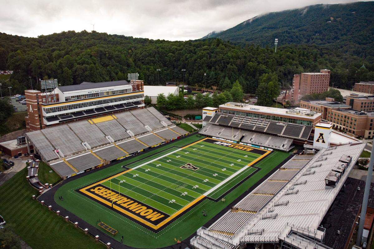Kidd Brewer Stadium, also known as The Rock, on the campus of Appalachian State University in Boone, N.C., Tuesday, Aug. 30, 2022.