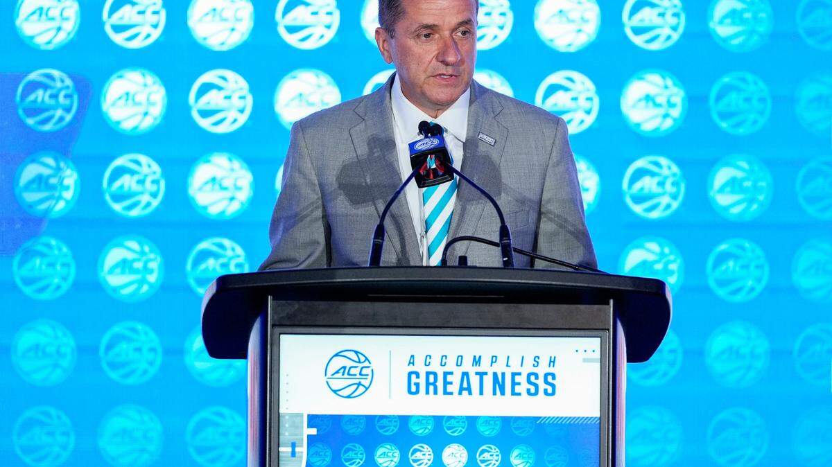ACC commissioner Jim Phillips during ACC Media Days at The Hilton Charlotte Uptown on Wednesday, Oct. 9, 2024.
