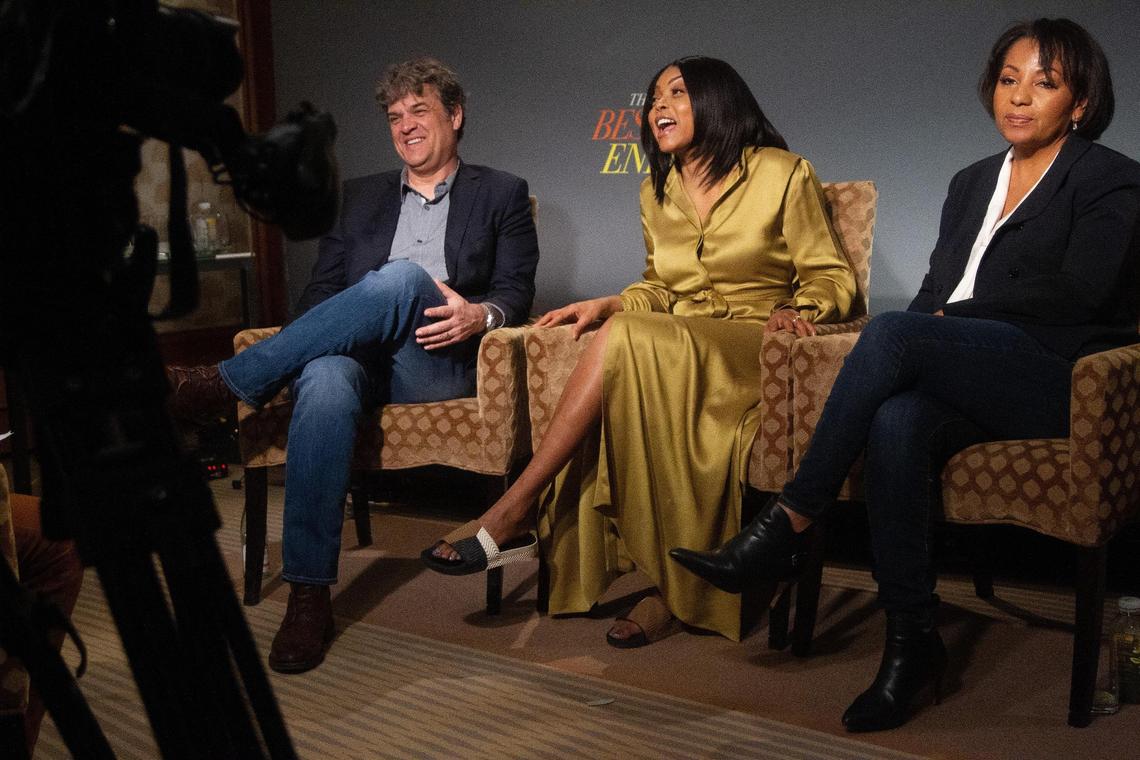 From left, director and writer Robin Bissell, actress Taraji P. Henson and producer Dominique Telson of the film ‘Best of Enemies’ talk during an interview a The Umstead Hotel and Spa in Cary, Tuesday, March 19, 2019. Based on the 2007 book, â€œThe Best of Enemies: Race and Redemption in the New Southâ€ by Osha Gray Davidson, the film tells the story of civil-rights activist Ann Atwater and Ku Klux Klan leader C.P. Ellis.