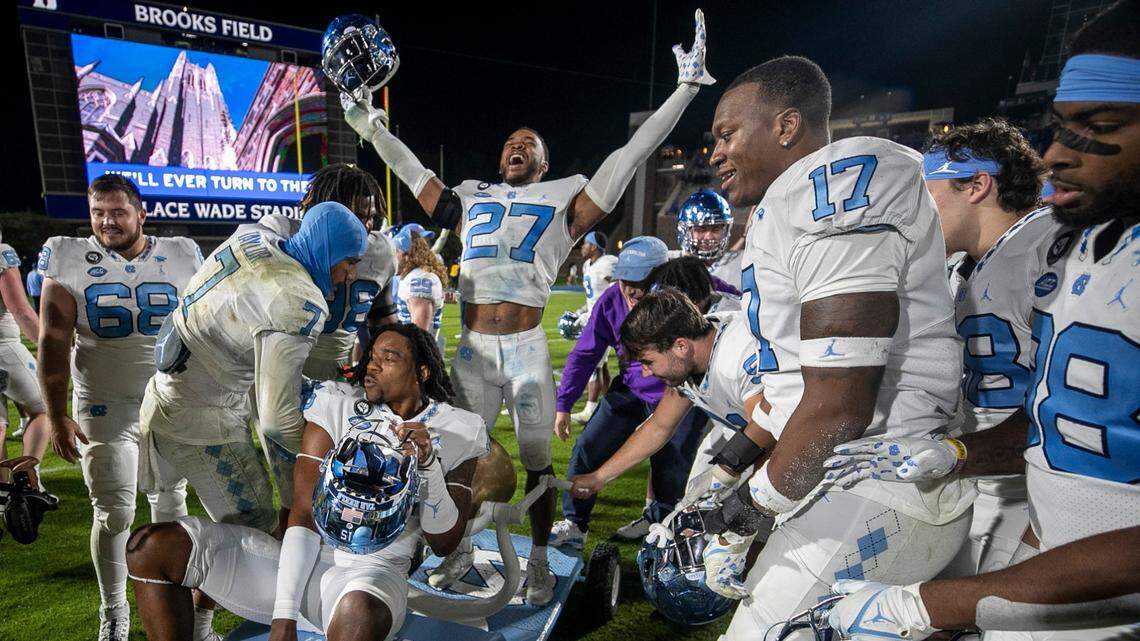 Duke runs all over Tar Heels, but is unable to hold on. Blue Devils fall to UNC, 38-35