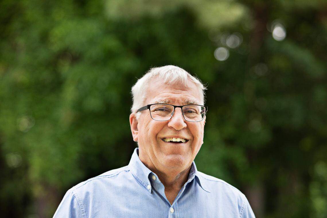 Former News & Observer sports editor and writer Tim Stevens was the voice of high school sports in the paper for decades. In 2020, Stevens was inducted into the North Carolina Sports Hall of Fame, representing a crowning achievement for the lifelong Garner resident. He poses for a portrait May 24, 2022.