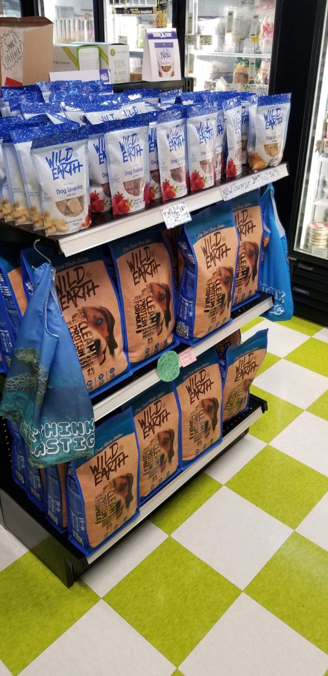 Wild Earth food on store shelves.