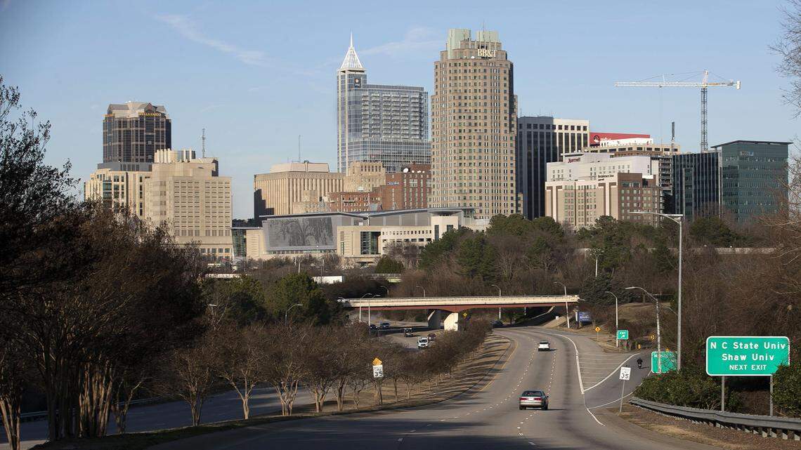 A winter skyline view of downtown Raleigh, N.C. on Wednesday, January 16, 2019.