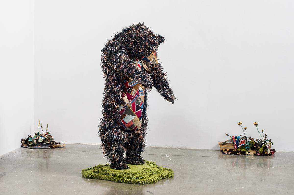 “The Bear,” by Aaron McIntosh, is part of “Dirty South” at Artspace, which explores Southern stereotypes.