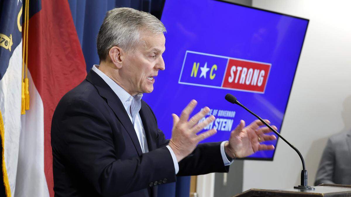 Gov. Josh Stein speaks while giving an update in Raleigh, N.C., Thursday, Jan. 15, 2026.