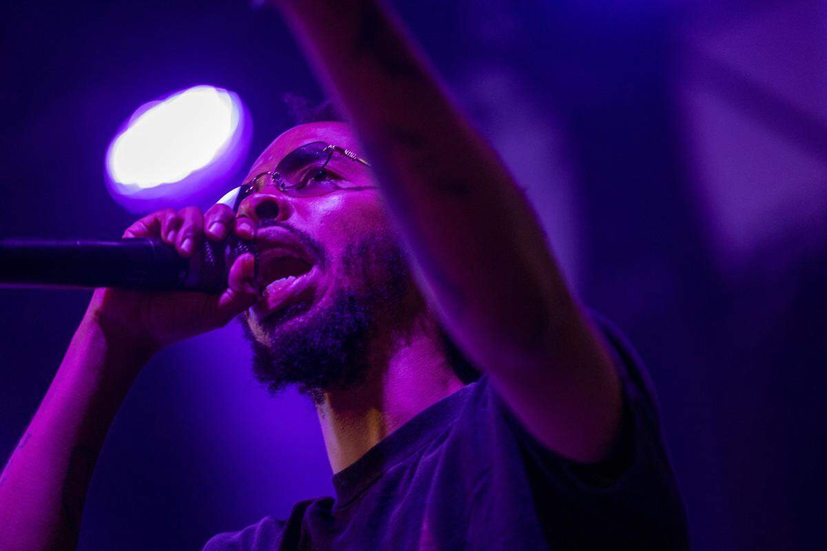 Earl Sweatshirt performs at City Plaza during Day 1 of the 15th annual Hopscotch Music Festival in downtown Raleigh on Thursday, Sept. 4, 2025.
