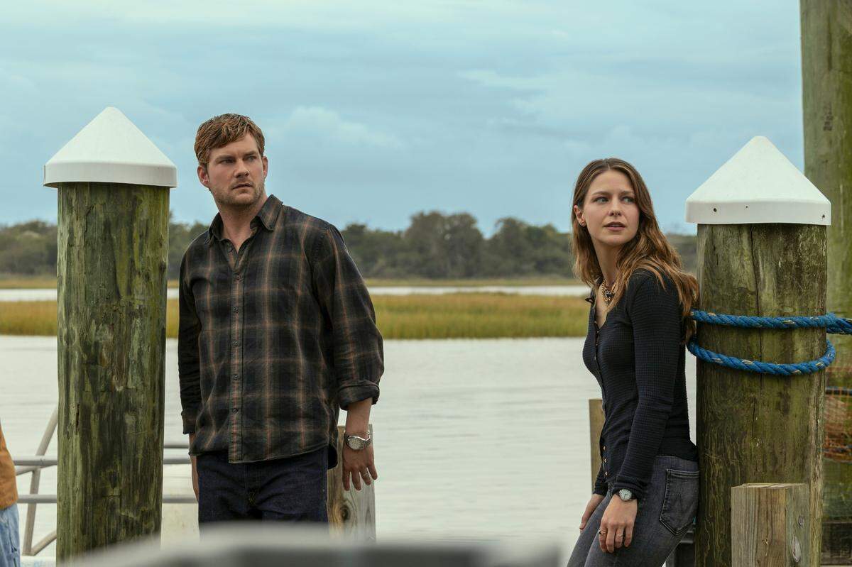 Jake Weary and Melissa Benoist in “The Waterfront” on Netflix.