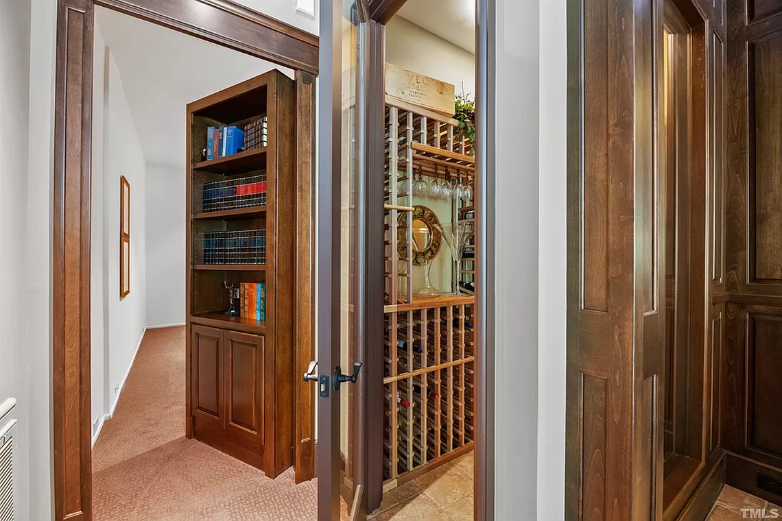 There’s a hidden room behind a bookcase.