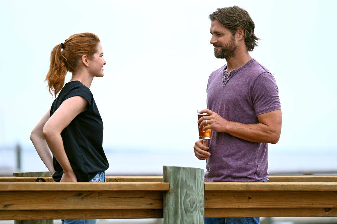 Sarah Drew and Sam Page in the Hallmark Movies & Mysteries movie “One Summer.” The movie filmed in the Wilmington area and premiered on Hallmark in September 2021.