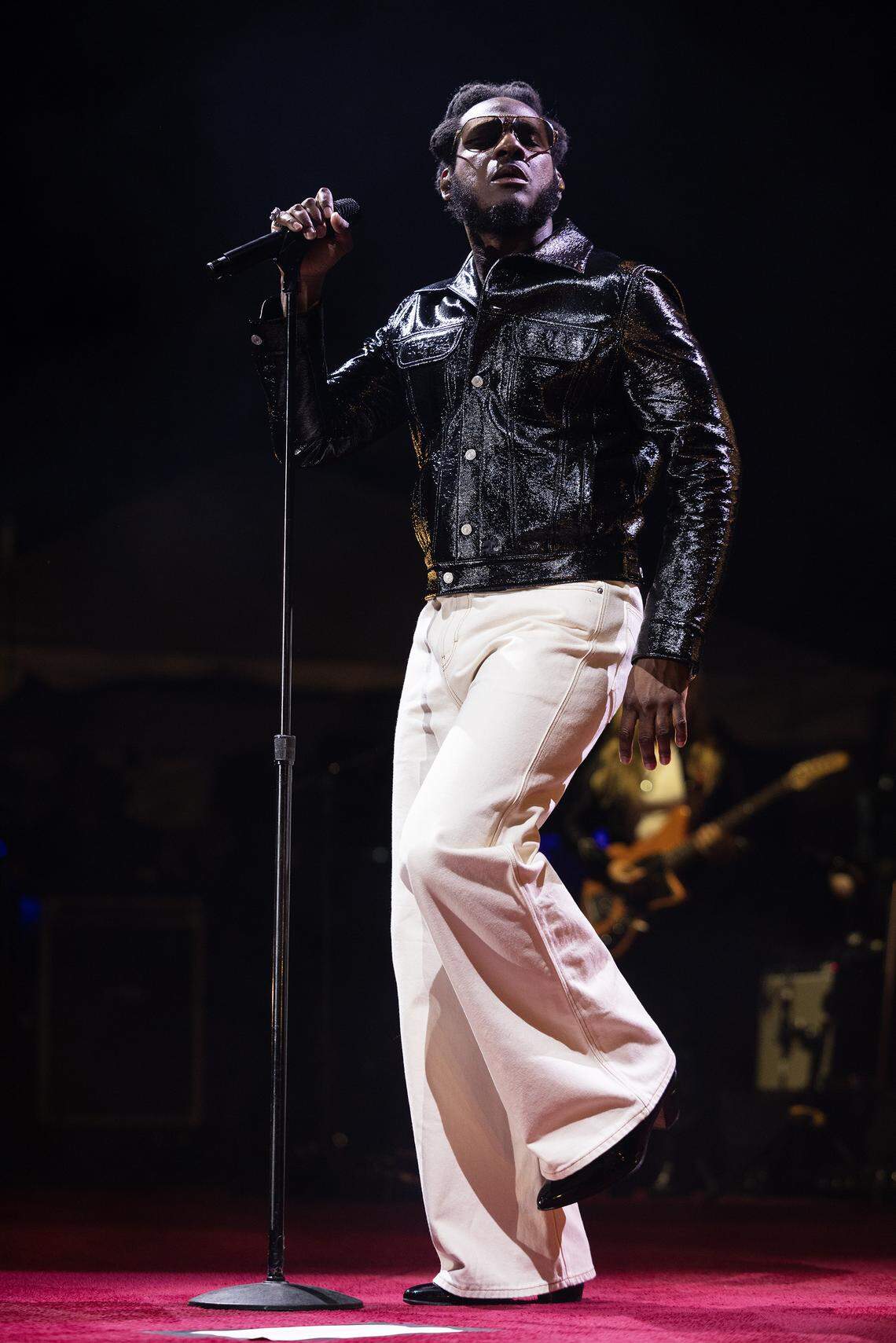 Leon Bridges performs at Red Hat Amphitheater in Raleigh, N.C., Friday night, Sept. 12, 2025.