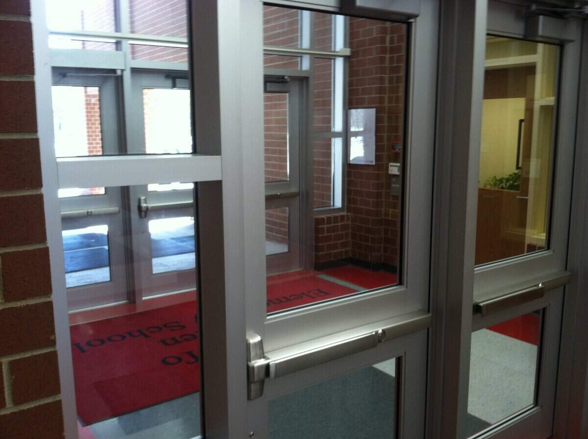 Security vestibules such as this one at A.T. Allen Elementary School in Concord, N.C., are being recommended as a safety measure for Wake County schools.