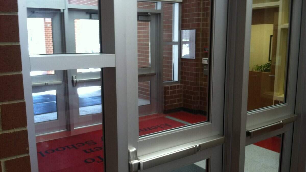 Security vestibules such as this one at A.T. Allen Elementary School in Concord, N.C., are being recommended as a safety measure for Wake County schools.