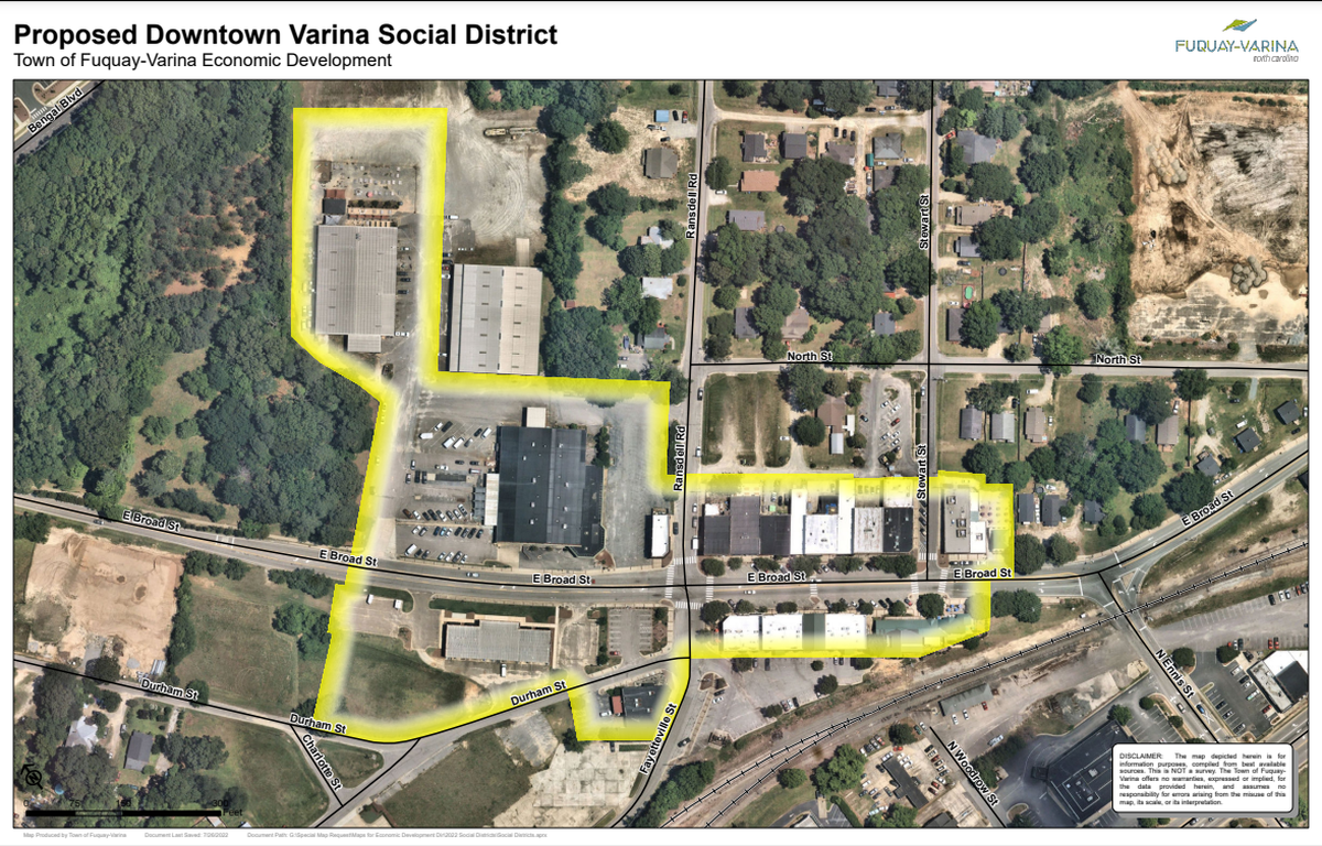 The Town of Fuquay-Varina’s social district will be marked off to designated where it begins and ends. Town leaders are currently accepting public comments about the proposal.