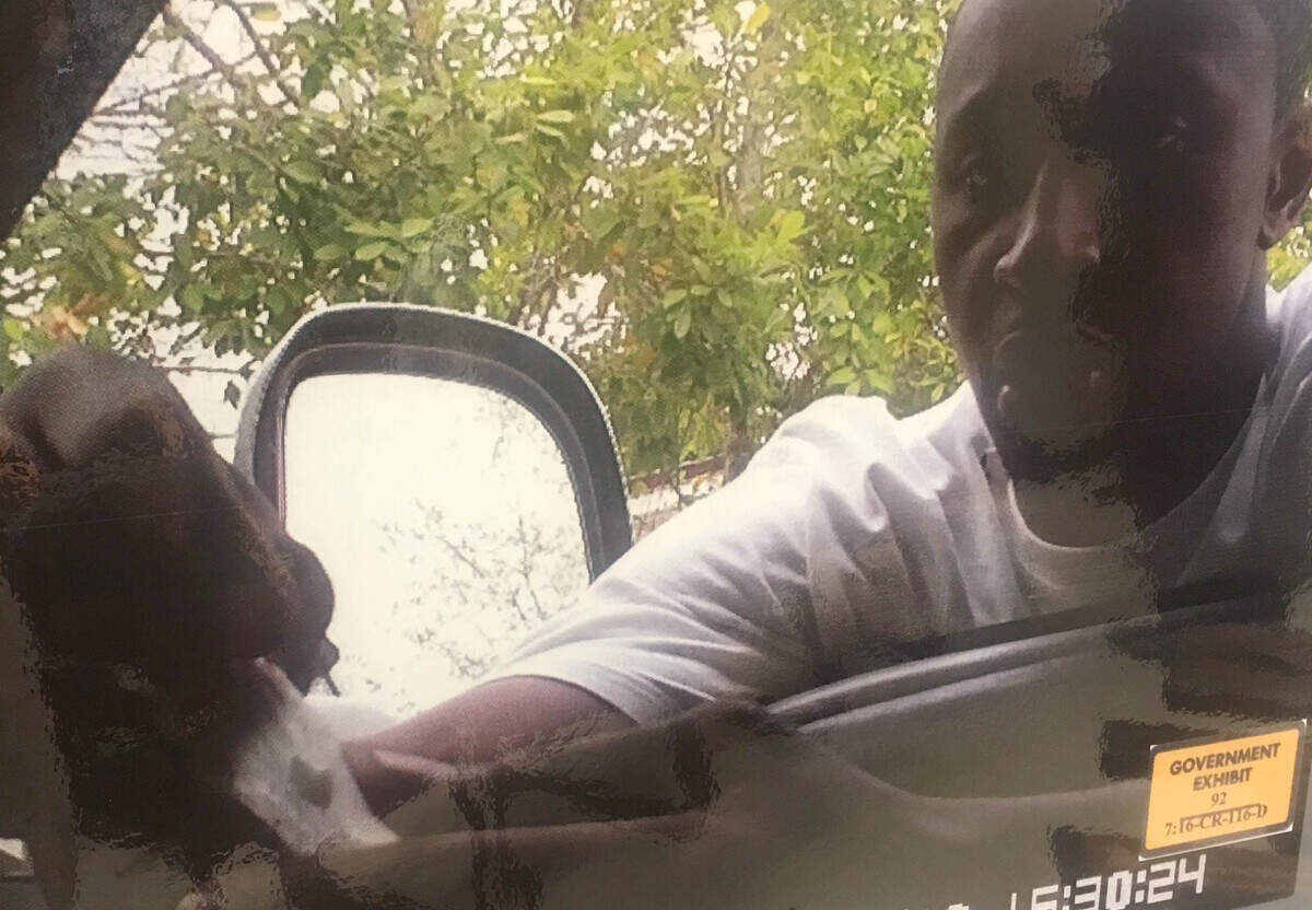 Antonio McKoy is pictured in an evidence photo displayed by federal prosecutors during a press conference in Sampson County Friday, June 28, 2019.