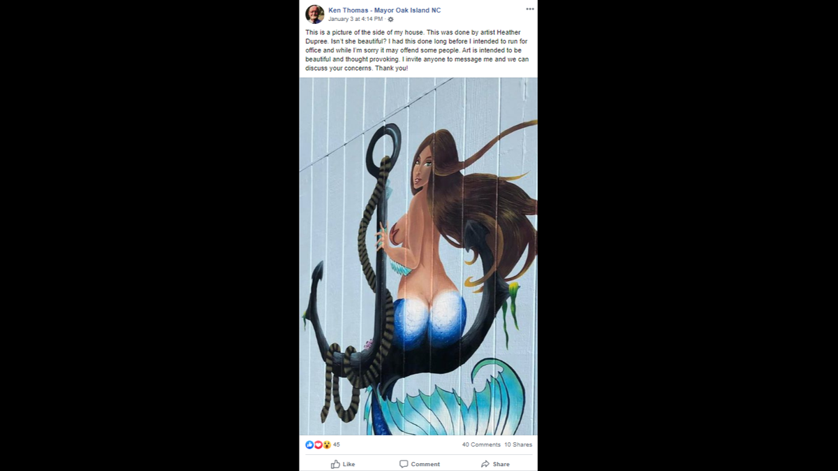 This is Oak Island Mayor Ken Thomas’ Facebook post from Jan. 3.