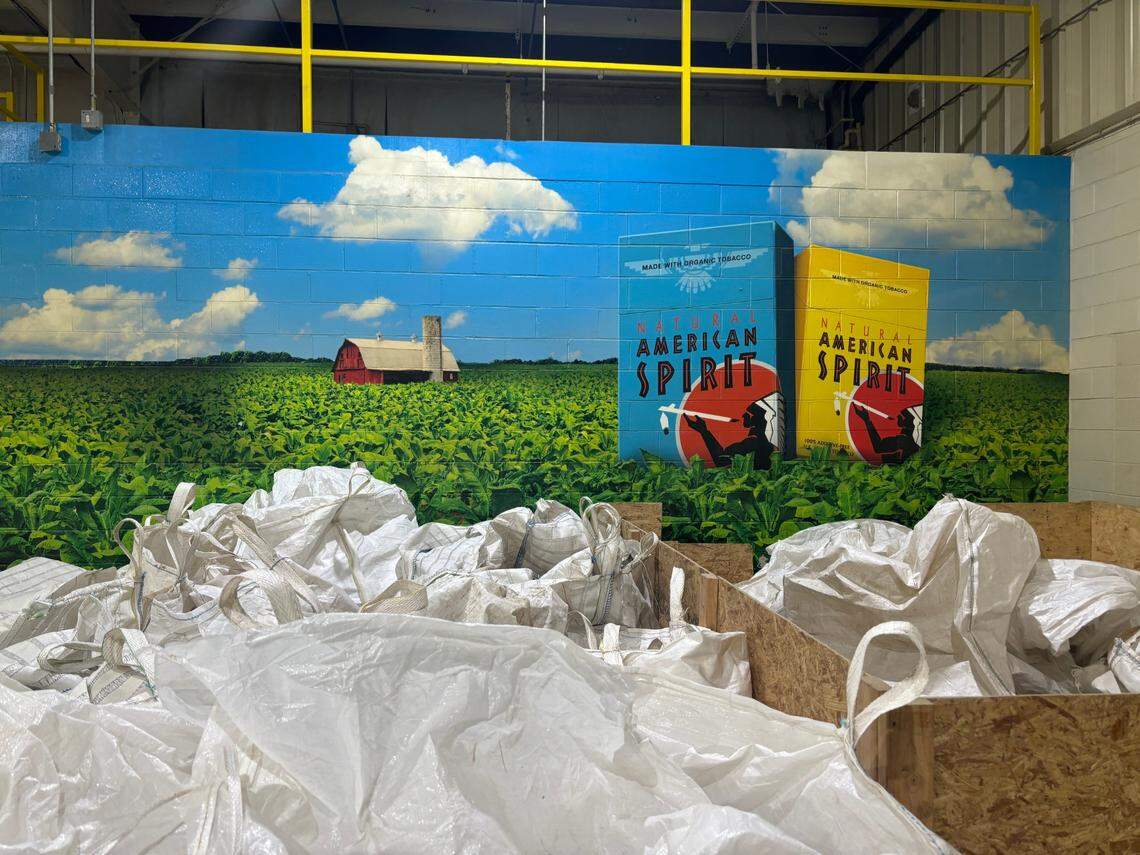 An American Spirit mural remains at the headquarters of the startup Plantd, which today occupies the former Reynolds American factory in Oxford, NC. 