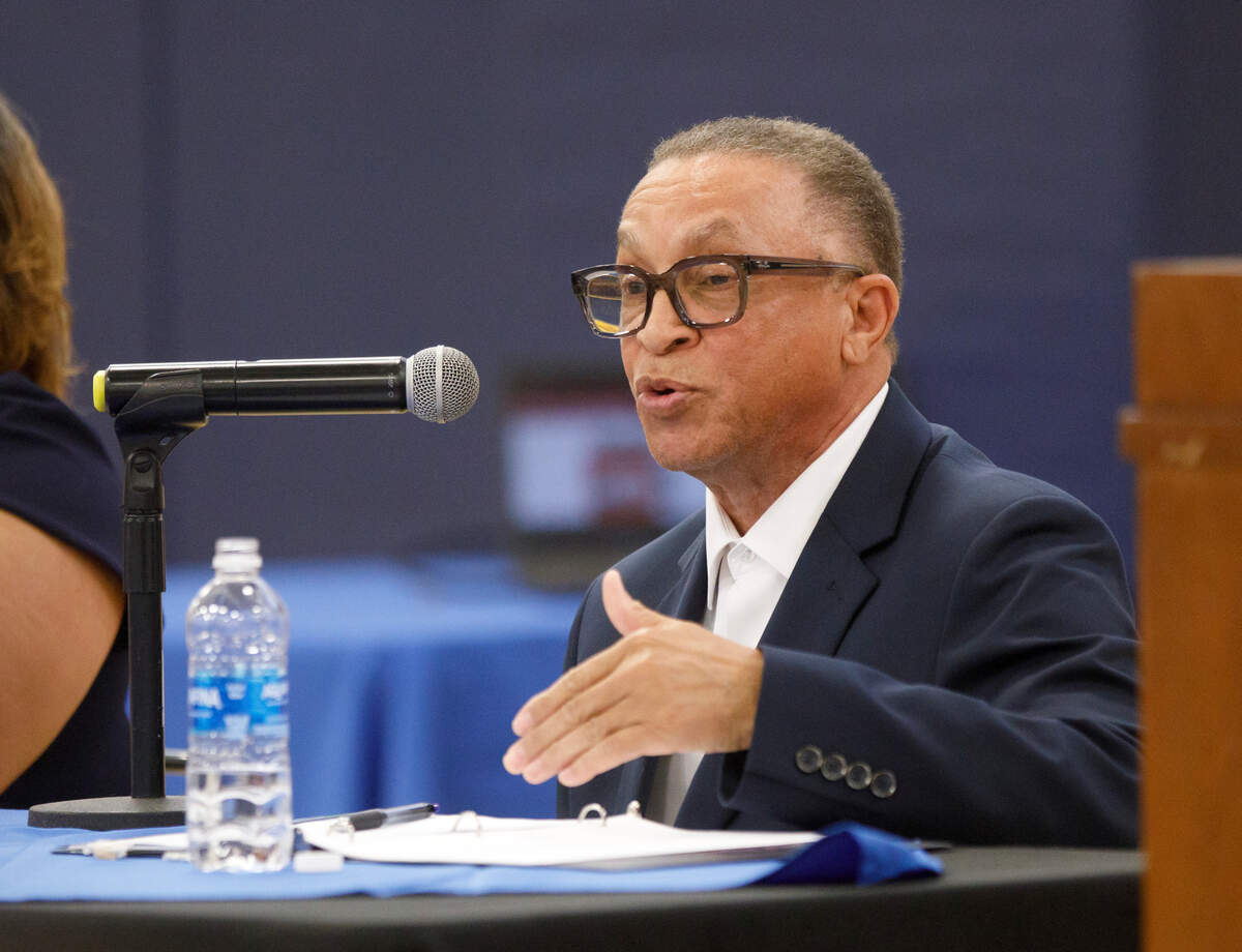Zebulon Mayor Glenn York speaks during a town hall meeting on Monday, April 28, 2025, at Zebulon Community Center.