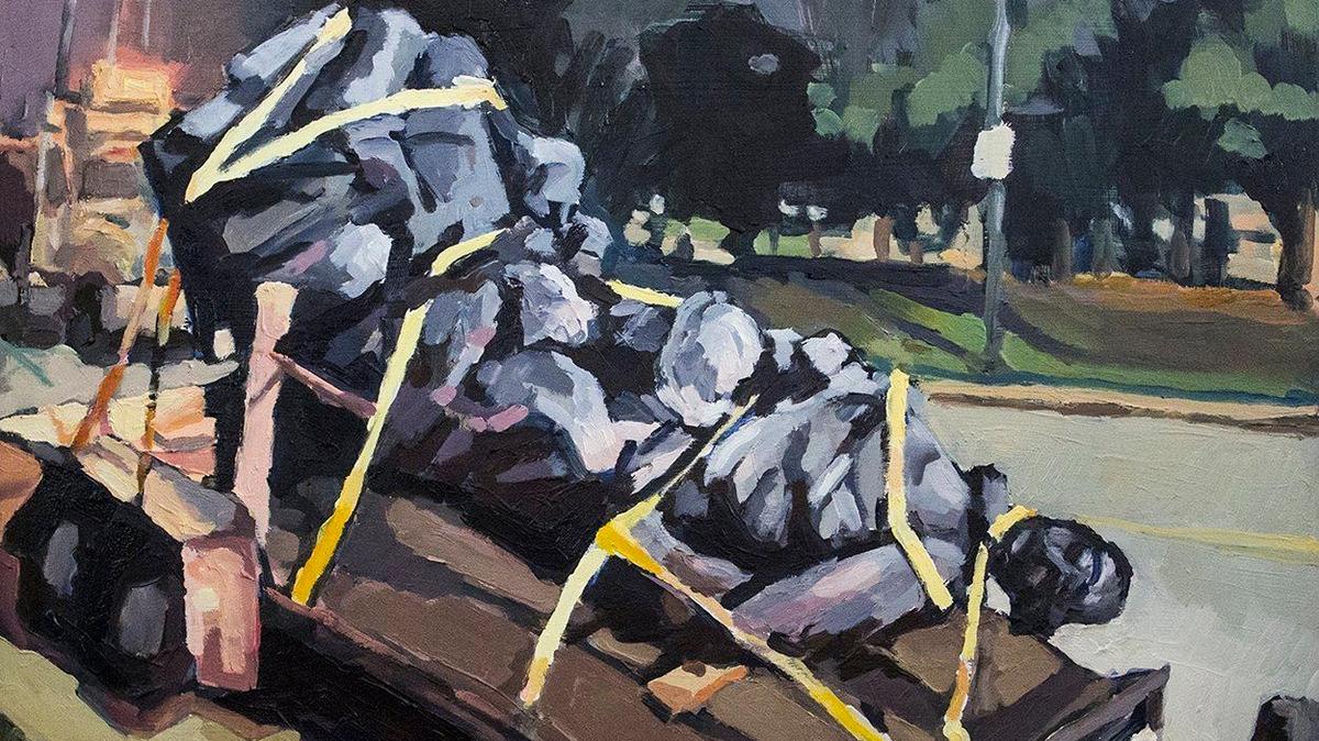 Artist Ben Hamburger’s “Confederate Women,” oil on panel, 16in x 20in.