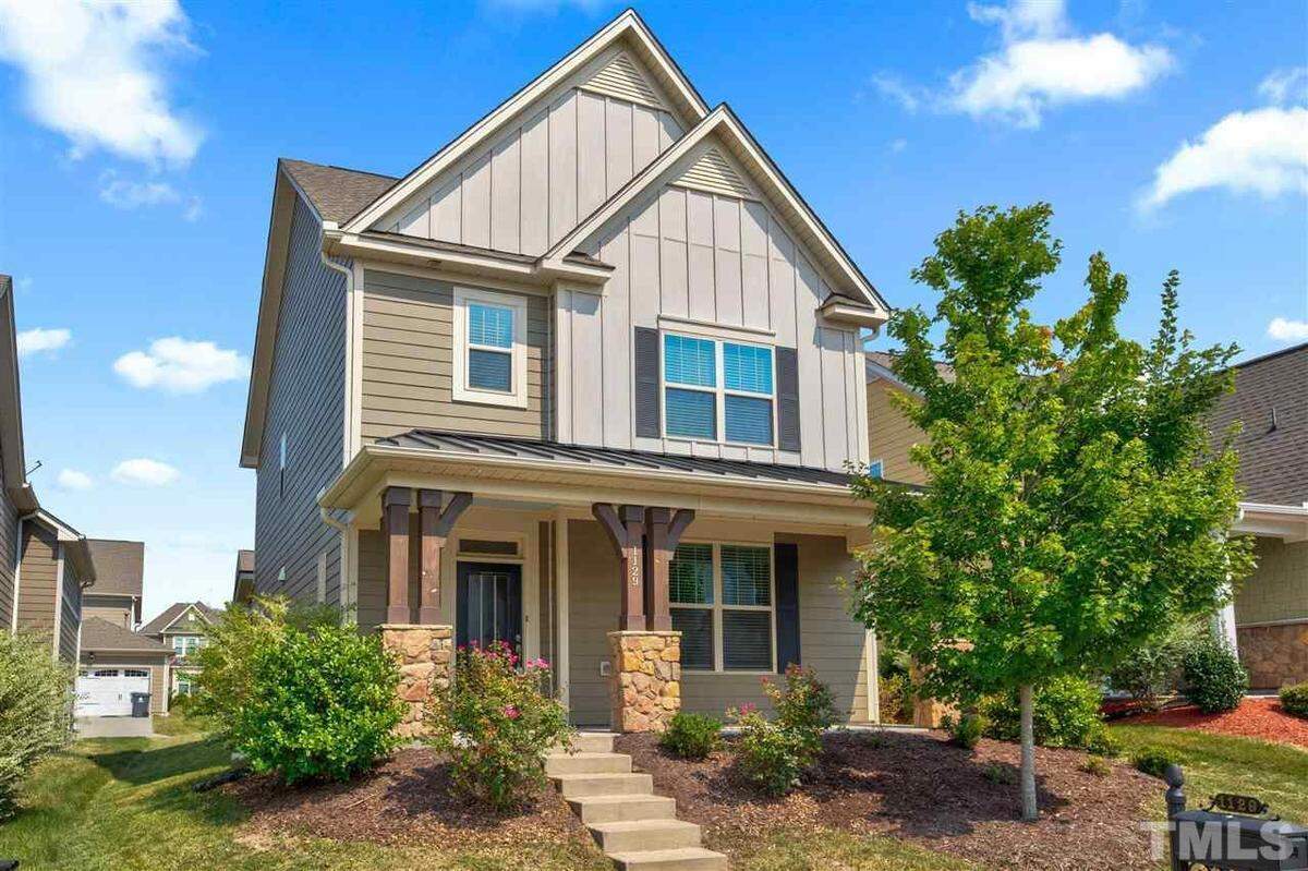 A home for sale as Aug. 6, 2021 in Morrisville at 1129 Pemberly Drive for $430,000 with four bedrooms, 3.5 bathrooms and 2,400 square feet.