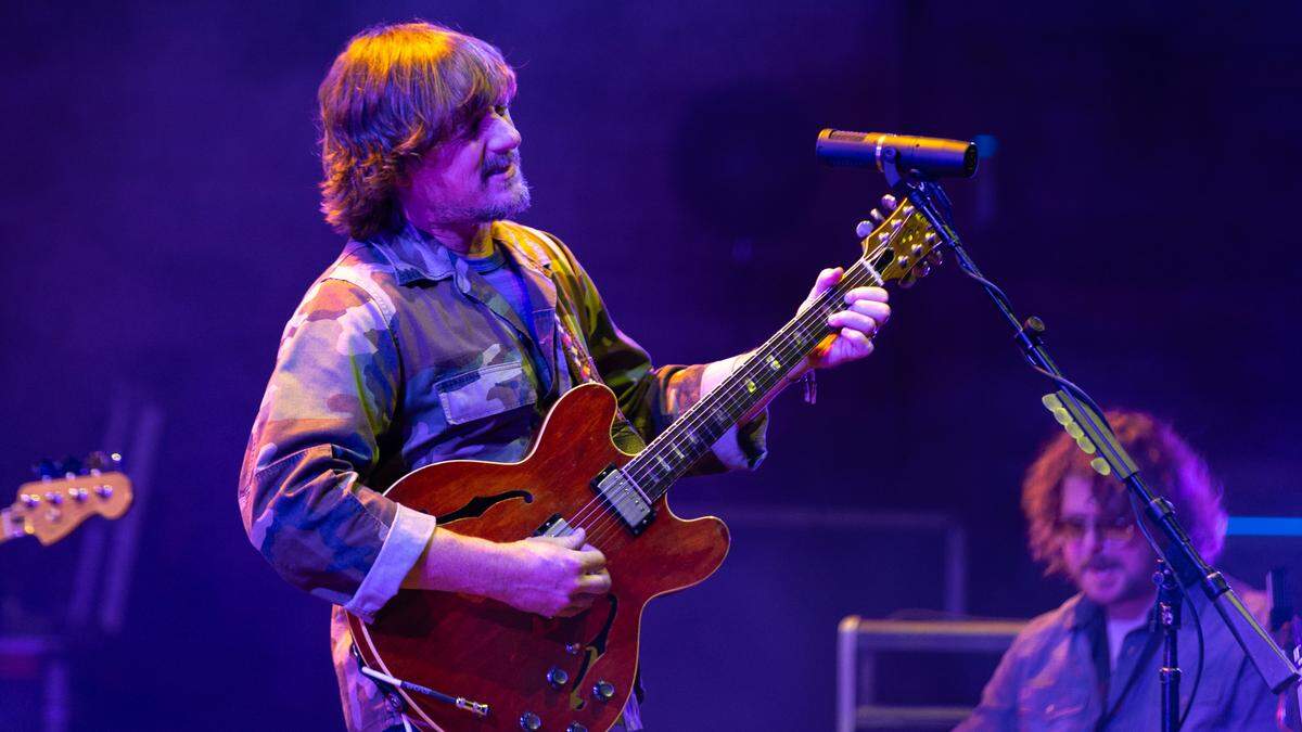 Sturgill Simpson performs a special benefit concert to support disaster relief initiatives in NC following devastating flooding from Helene. He performed at Cary, N.C.’s Booth Amphitheater, Monday night, Oct. 21 2024.