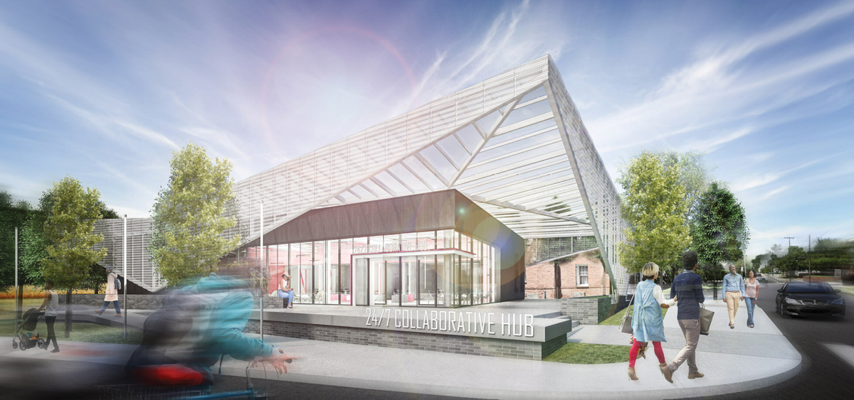 North Carolina Central University’s 24/7 Collaborative Learning & Research Center was designed by Durham-based EVOKE Studio Architecture.