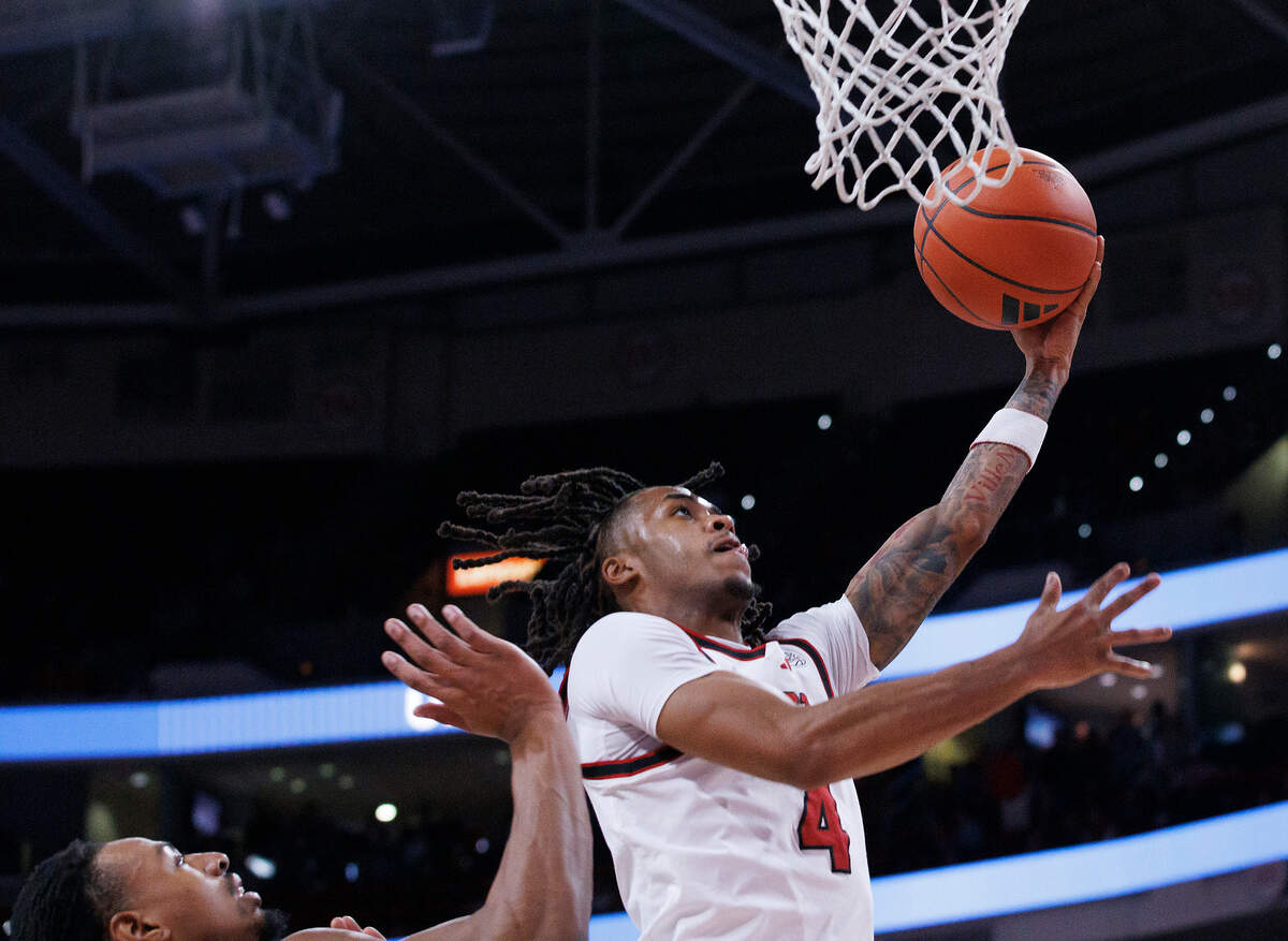 N.C. State’s Breon Pass drives to the basket during the first half of the Wolfpack’s 84-61 win over William & Mary at Lenovo Center on Friday, Nov. 22, 2024, in Raleigh, N.C.