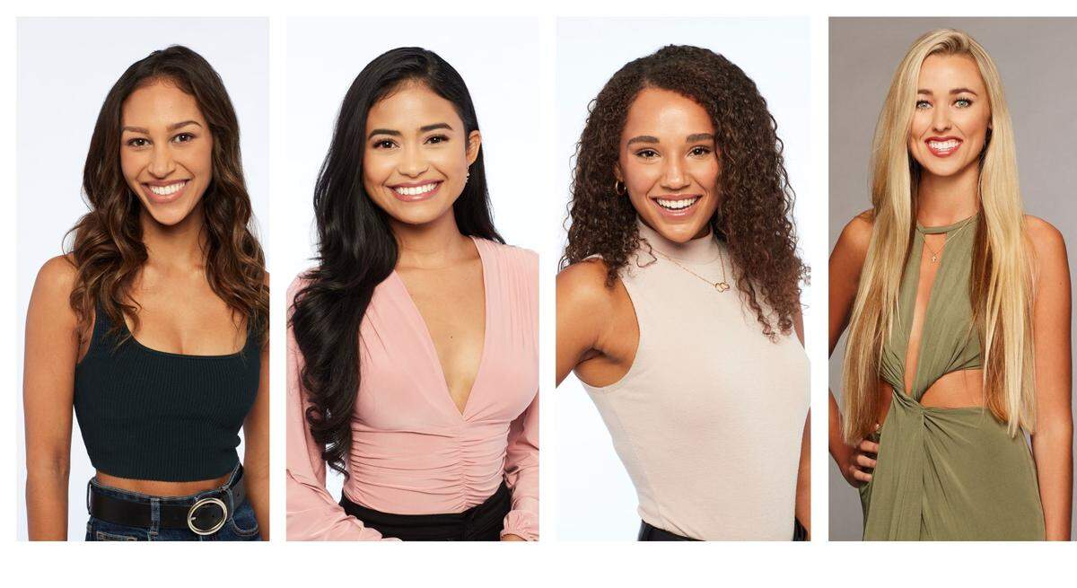 From “The Bachelor” Season 25 with Matt James (not pictured), L-R: Serena P., Jessenia, Pieper and Heather Martin.