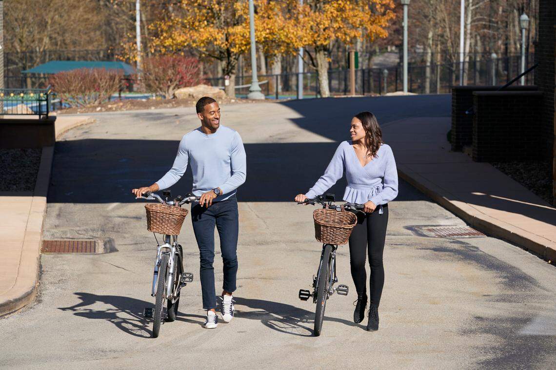 Matt James, a Raleigh native, with Michelle Young on the Feb. 22 episode of “The Bachelor” on ABC.