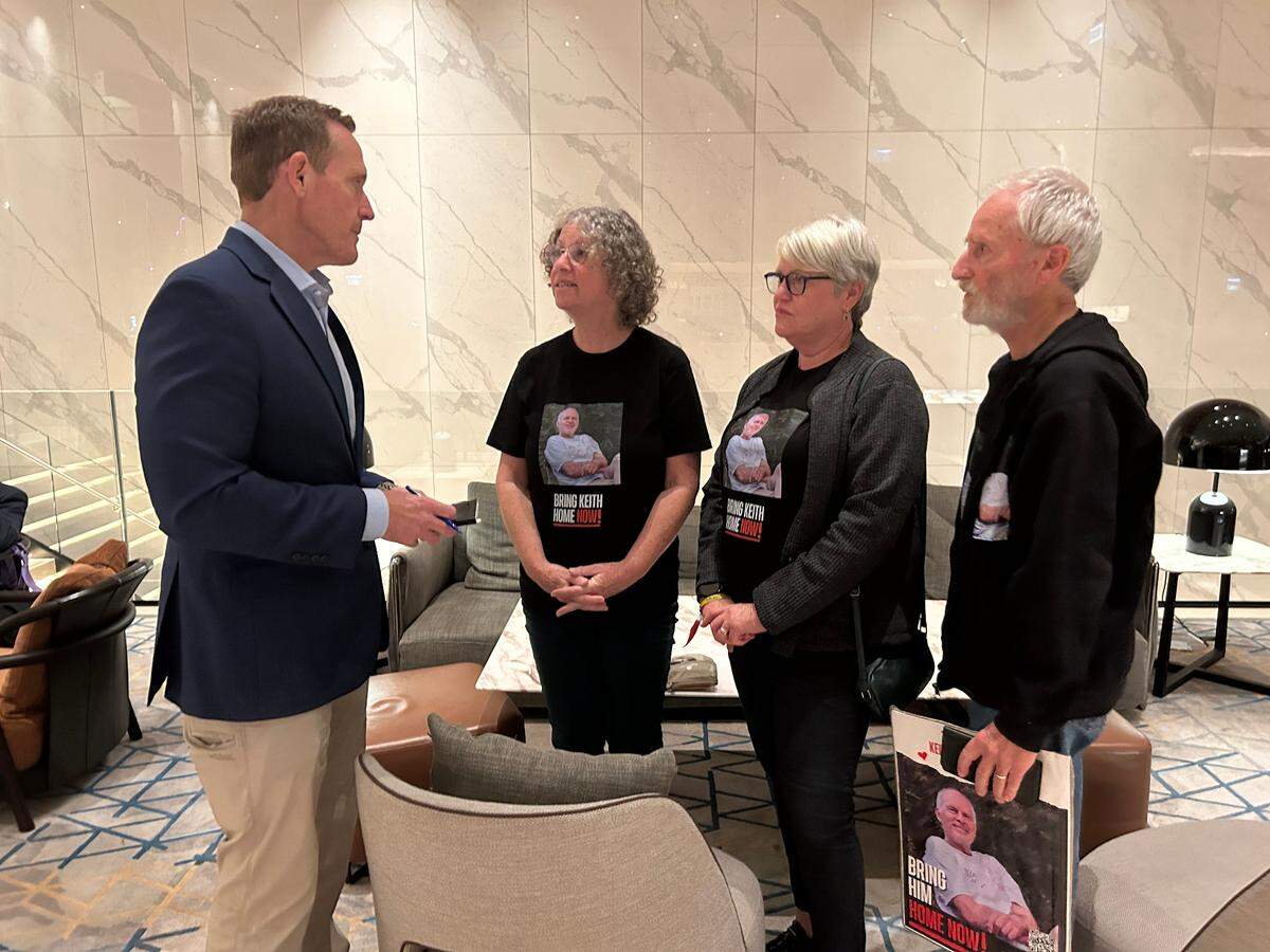 Sen Ted Budd meets with Aviva Siegel and her family in Israel, where she shares her story of being held hostage.