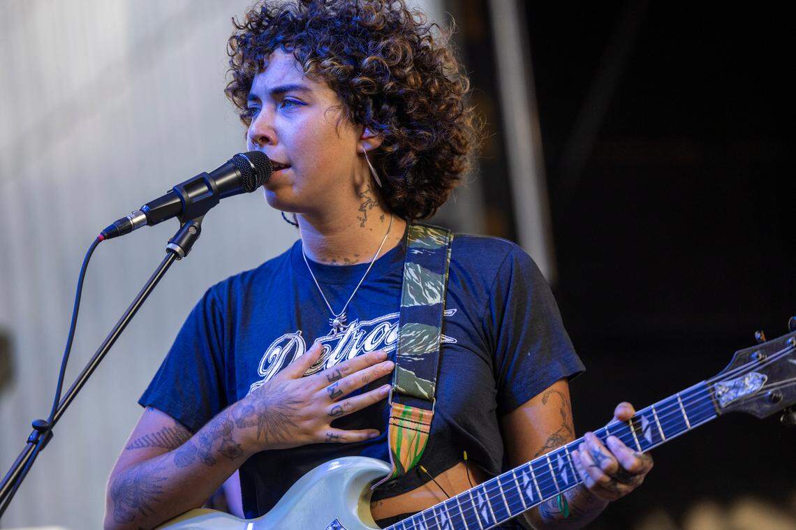 Indigo De Souza performs at City Plaza in Raleigh during the Hopscotch Music Festival on Saturday, Sept. 7, 2024.