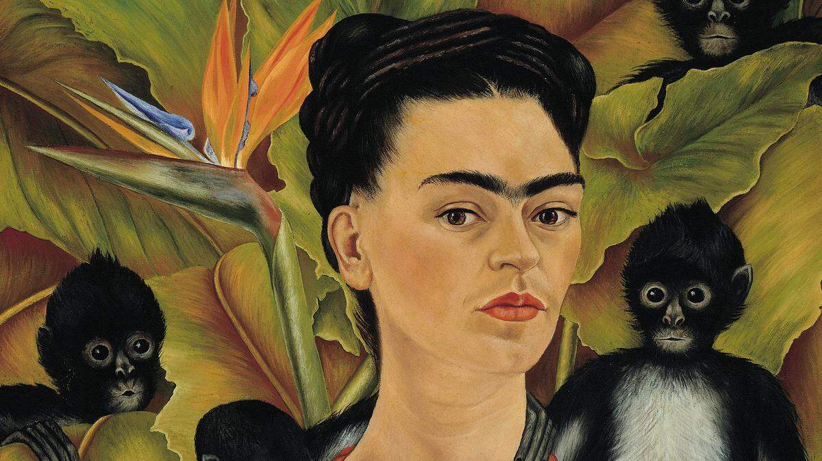 “Self-Portrait with Monkeys,” Frida Kahlo, 1943, is in the exhibit, “Frida Kahlo, Diego Rivera and Mexican Modernism from the Jacques and Natasha Gelman Collection,” at the N.C. Museum of Art.