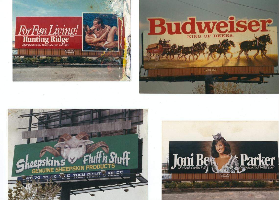 A collection of billboards Frank Harrod painted around Raleigh.