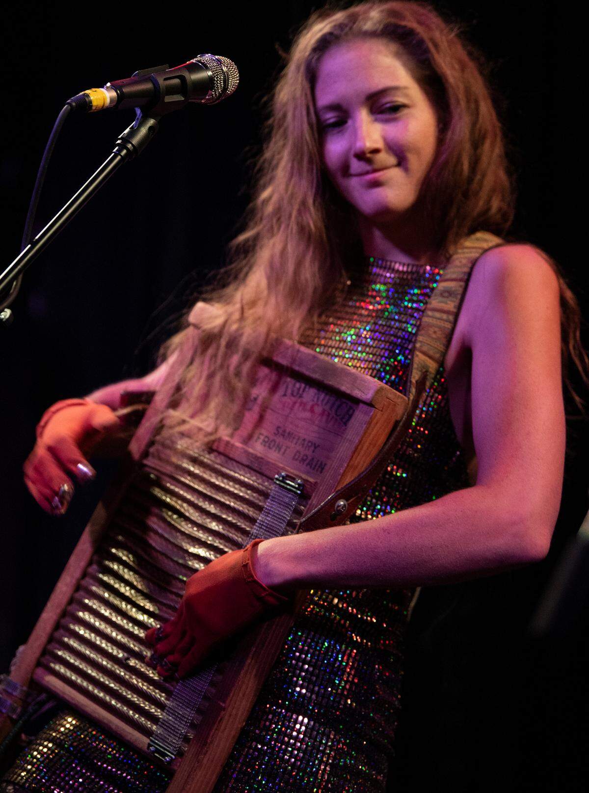 The Sweet Lillies bring their string band soul, sequins...and washboard to The Pour House for their set during IBMA’s Bluegrass Ramble in downtown Raleigh, N.C. Tuesday evening, Sept. 28, 2021.