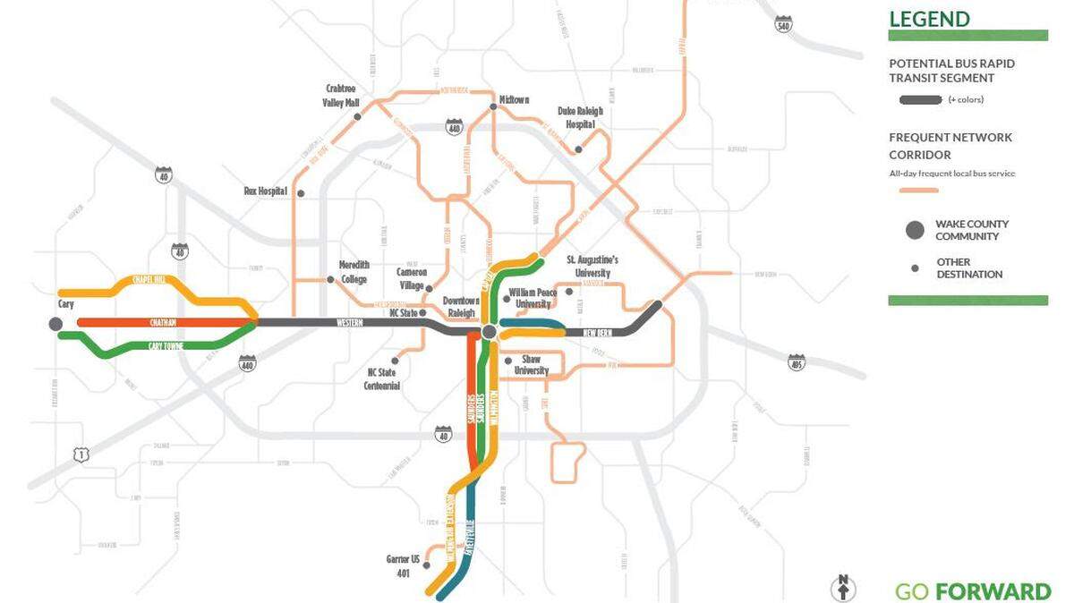 Transit planners in Wake County are seeking feedback on plans for four bus rapid transit lines that would be built in phases between 2022 and 2027.