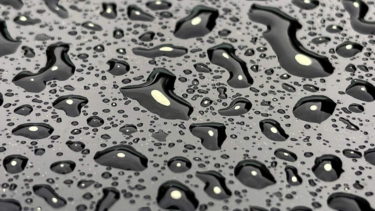The N.C. Department of Environmental Quality this season reported the two highest tree pollen levels since it started measuring them in 1999. Here, pollen sits on rain drops on the trunk of a car in Raleigh, N.C., on March 27.