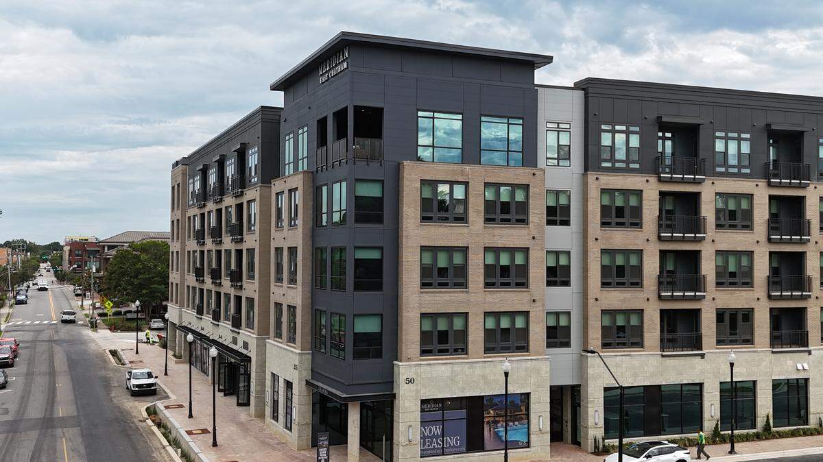 Meridian East Chatham, a five-story, 220-unit apartment building, is officially open at 255 East Chatham St. in downtown Cary.