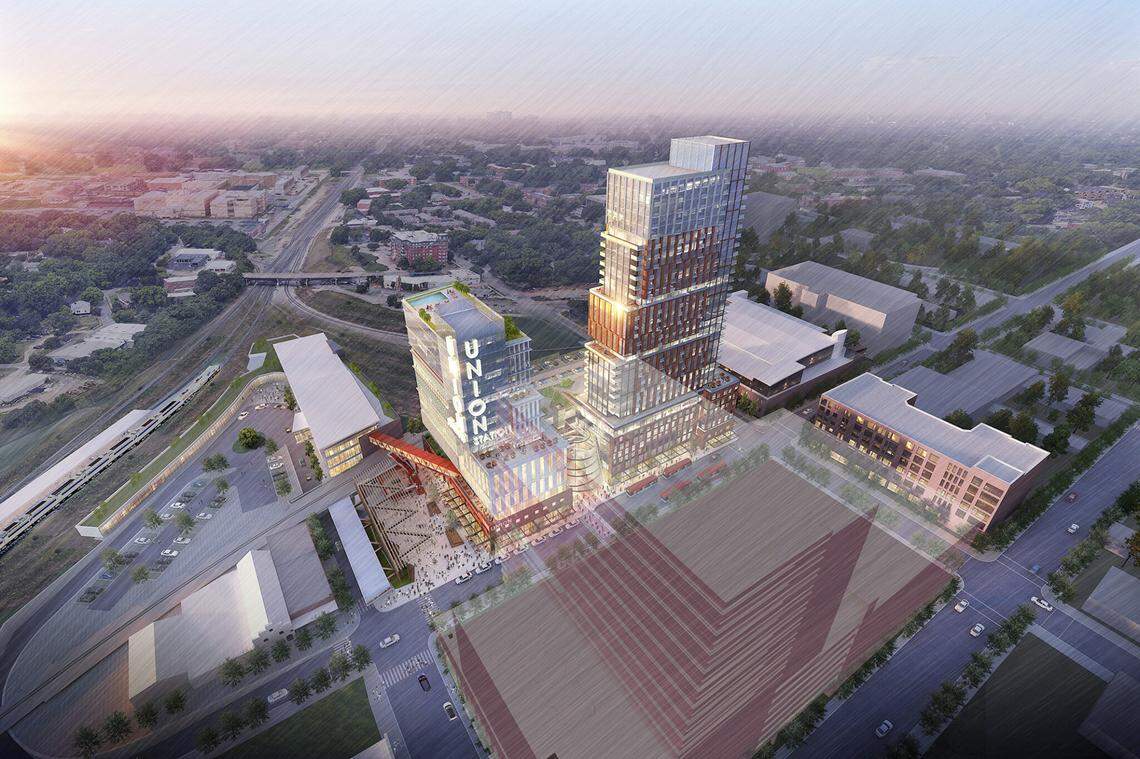 An aerial rendering of the Raleigh Union Station bus facility, or RUSBus, from GoTriangle that’s expected to have a mix of retail, housing and a new transit center on South West Street in downtown Raleigh.