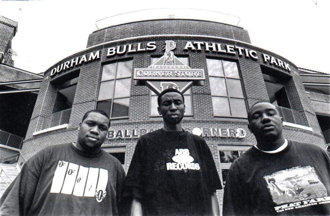 Little Brother, pictured in 2003, from left: Thomas “Big Pooh” Jones, Patrick “9th Wonder” Douthit, and Phonte Coleman. Wonder arrived at Central in the midst of a mini-boom for North Carolina hip-hop. Between classes, Wonder started deejaying and making beats with a crew in Durham. That became Justus League, from which emerged Little Brother – a trio where Coleman and Jones rapped while Wonder created musical backdrops.