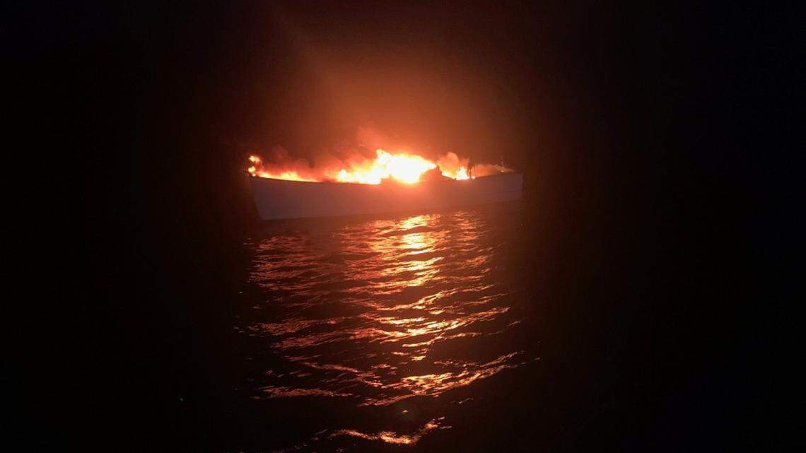 The Coast Guard rescued two people after their fishing boat, Double G, caught fire of North Carolina’s Outer Banks on Thursday morning.