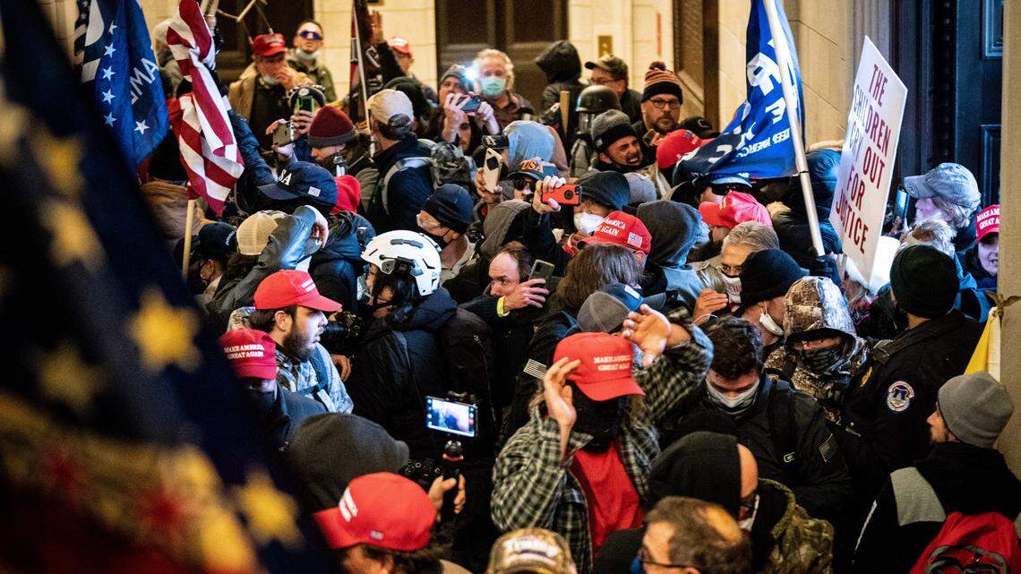A pro-Trump mobbed the Capitol in Washington on Jan. 6, 2021. Trump loyalists earned money by broadcasting their storming of the Capitol on a streaming site called Dlive.
