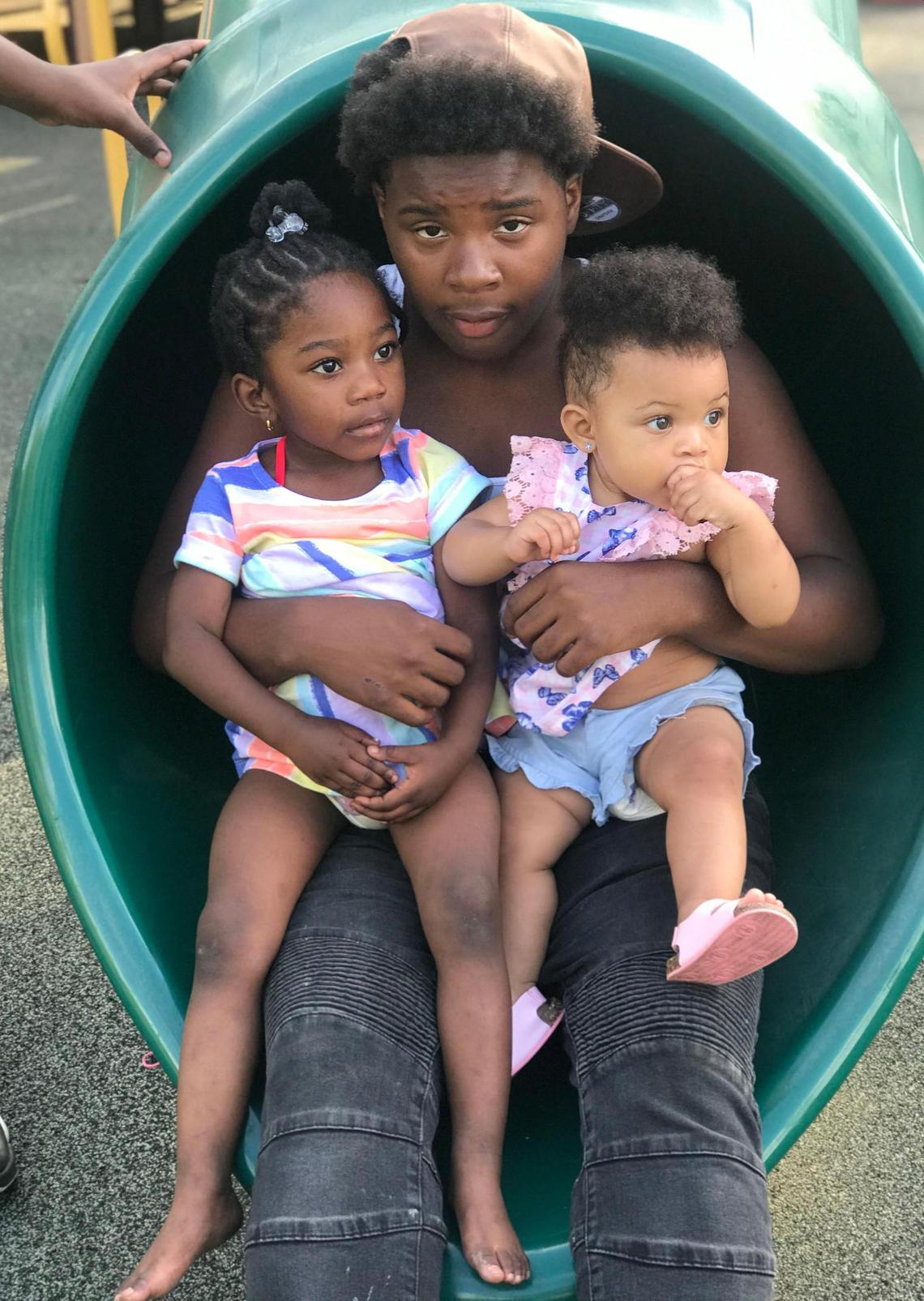 Ian Wells with his cousins.