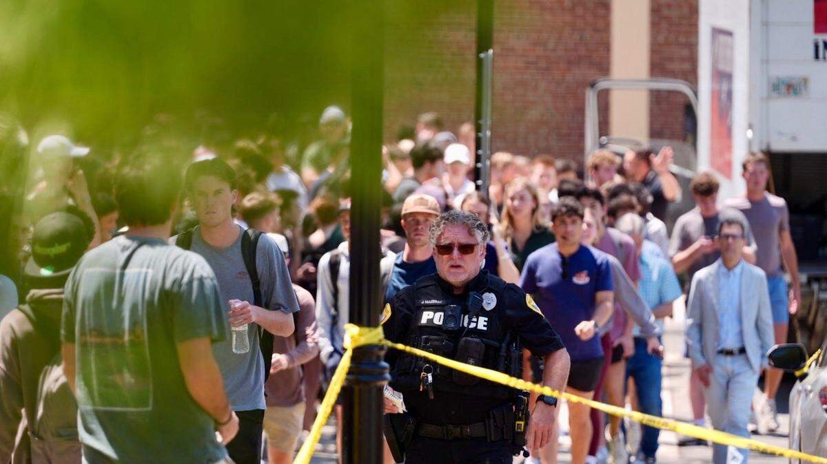 Evacuees on FSU campus after a mass shooting occurred Thursday.