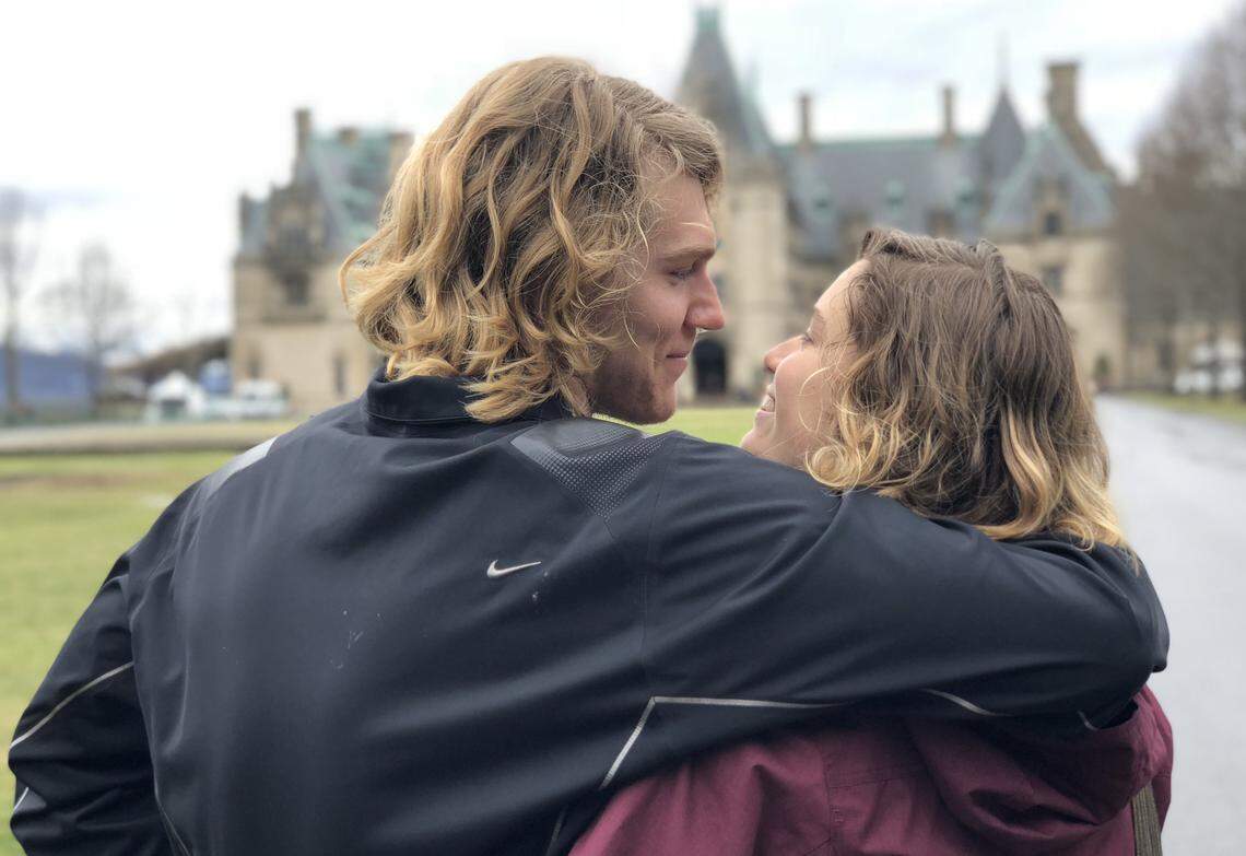 Riley Howell (left) and his girlfriend Lauren Westmoreland.