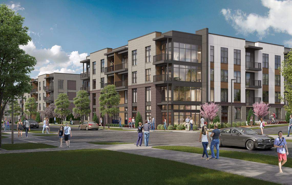 A rendering of Alta Davis, which will part of a mixed-use development near Research Triangle Park called Davis Park East.